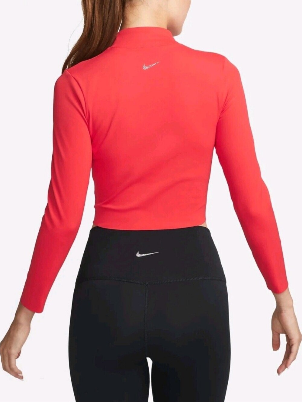 NWT Women's Nike Yoga Dri-FIT Luxe Long Sleeve Crop Top Large Women's Red